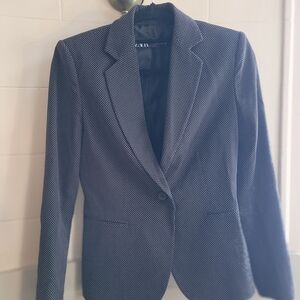 Zara Black and White Patterned Blazer